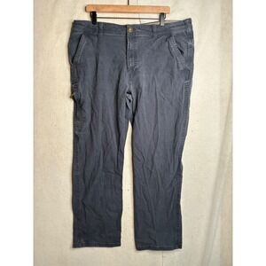 Legendary Outfitters Mens Canvas Stretch Pants Charcoal Gray 40x32 (Fits 40x29)